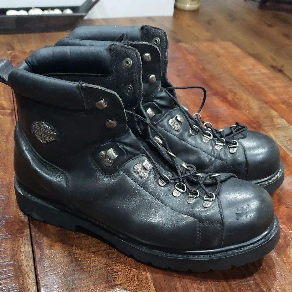 Harley-Davidson Black Leather High-Top Boots